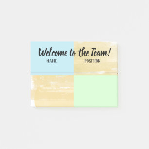 Post-it bienvenu de collègue des employés