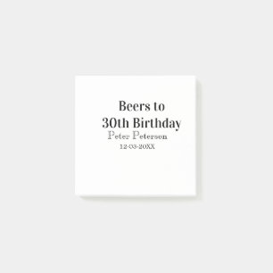Post-it® Bière pour 30e anniversaire nom date homme élégant