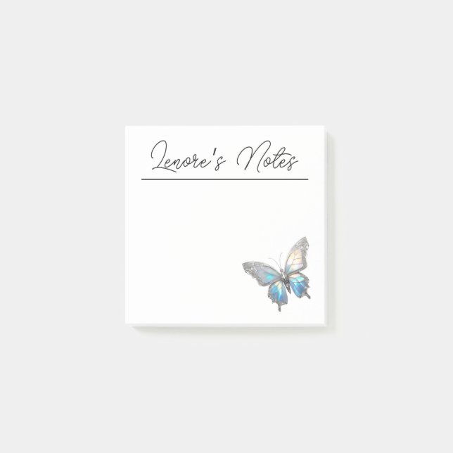 Post-it® Bijoux papillon Opale et argent (Devant)