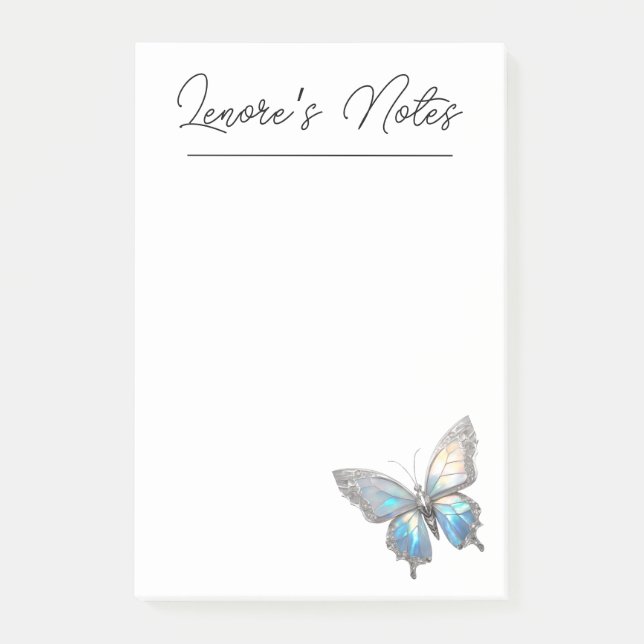 Post-it® Bijoux papillon Opale et argent (Devant)