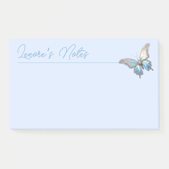 Post-it® Bijoux papillon Opale et argent (Devant)