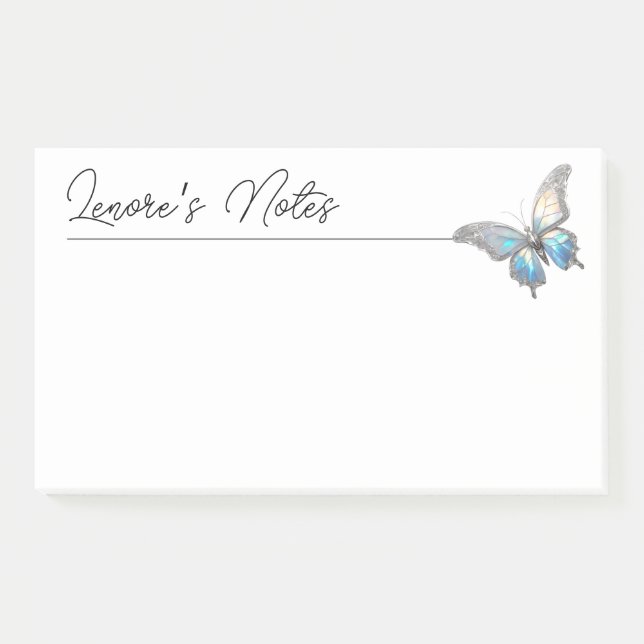 Post-it® Bijoux papillon Opale et argent (Devant)