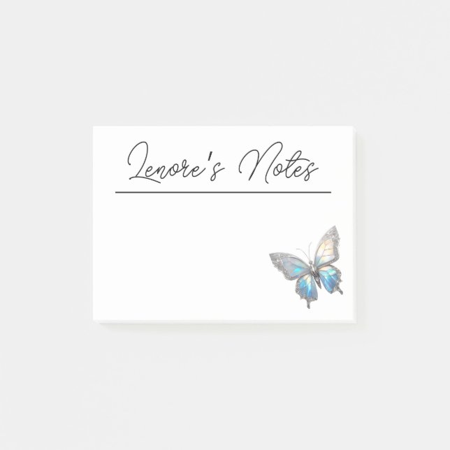 Post-it® Bijoux papillon Opale et argent (Devant)