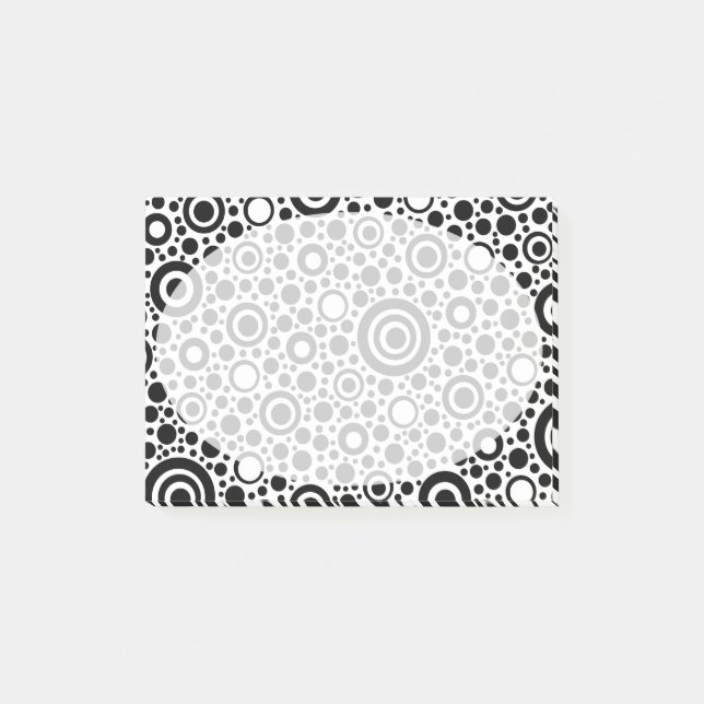 Post-it® Black Dots & Circle Pattern + your text & backgr. (Devant)