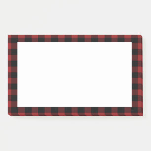 Post-it® Black Red Buffalo Plaid Check