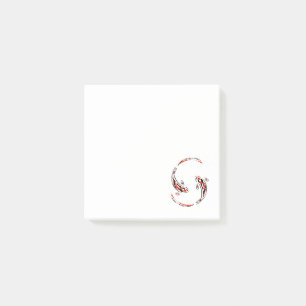 Post-it® Black & Red Japanese Koi Fish Artistic