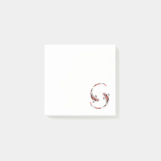 Post-it® Black & Red Japanese Koi Fish Artistic (Devant)