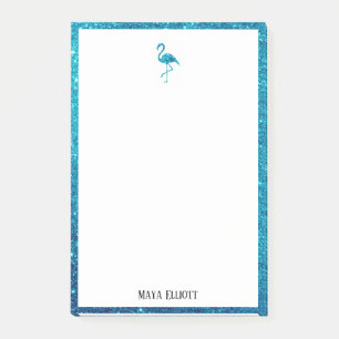 Post-it® Blanc avec Flamant rose de Parties scintillant Tur
