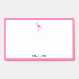 Post-it® Blanc sur Flamant rose rose vif et bordure avec no