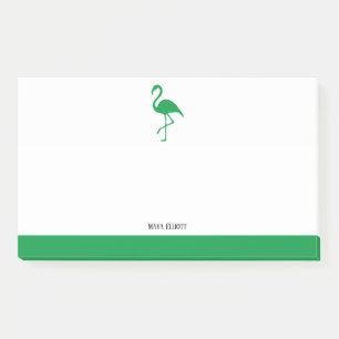 Post-it® Blanc sur Flamant rose vert clair et bordure avec