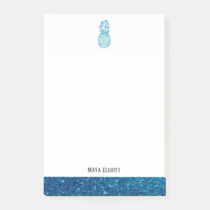 Post-it® Blanc + Turquoise Parties scintillant Ananas & Bor