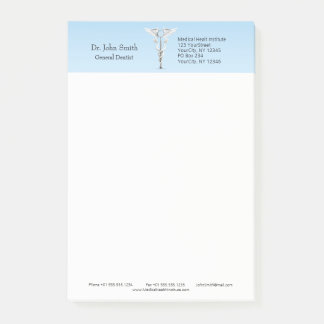 Post-it® Blancs miroir dentaire Toothbrush Caduceus Médical