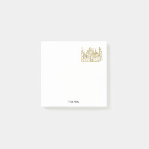 Post-it® Blason de Château Héraldique Vintage #2 Faux Or