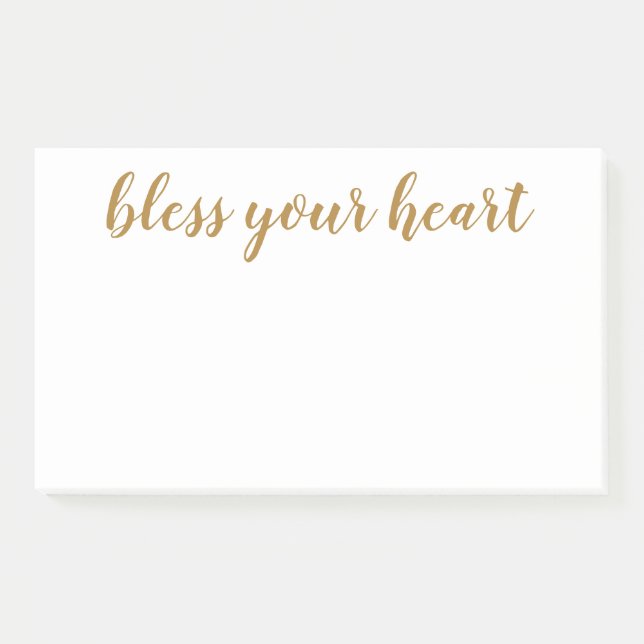 Post-it® Bless Your Heart Script Doré (Devant)