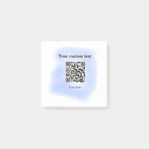 Post-it® bleu aquarelle QR code scan ajouter texte personna
