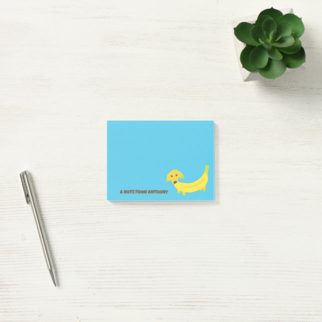 Post-it® Bleu clair de chien bananier mignon (Bureau)
