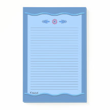 Bleu classique avec bordures ondulées - Lined AH20