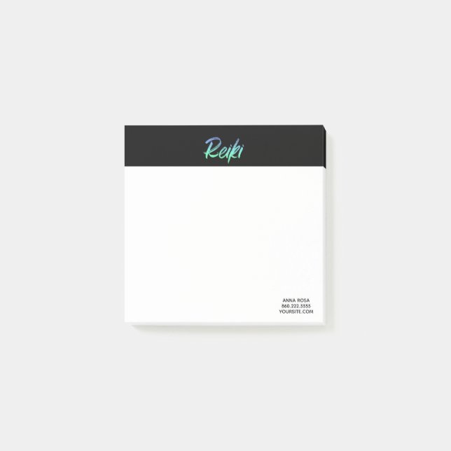 Post-it® Bleu de turquoise de Reiki de *~* et iridescent (Devant)