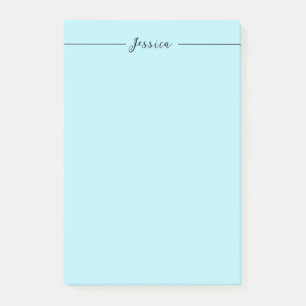 Post-it® Bleu Élégant Simple Moderne Nom Professionnel