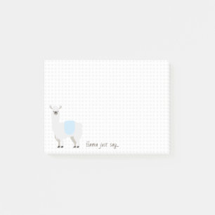 Post-it® Bleu et blanc Dot Llama disent quelque chose