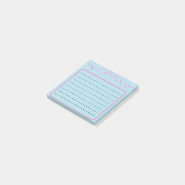 Post-it® Bleu et rose (Incliné)