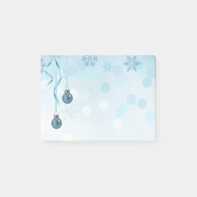 Post-it® Bleu Faux Parties scintillant Ornements de Noël (Devant)