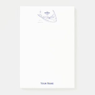 Post-it® Bleu marine vintage de carte de mA d'île de