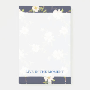 Post-it® Bleu Nuit Blanc Floral Romantique