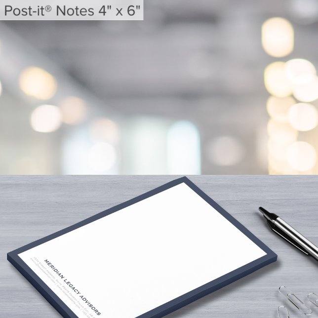 Post-it® Bleu professionnel marine encadré 4x6 (Créateur téléchargé)