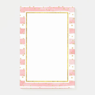 Post-it® Bleu rose   Faux Gold Confetti