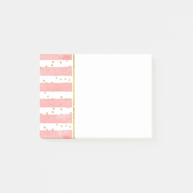 Post-it® Bleu rose | Faux Gold Confetti (Devant)