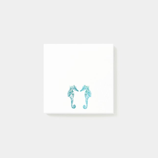 Post-it® Bleu Seahorses dessin art Post-it Notes (Devant)