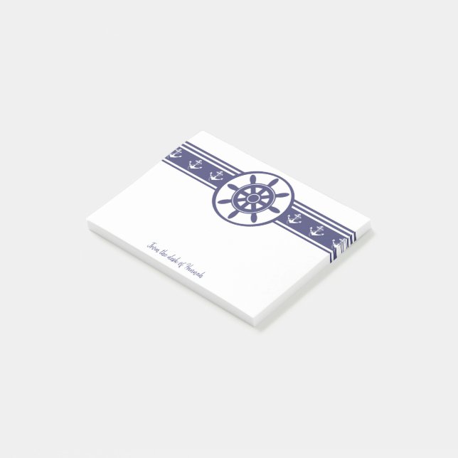 Post-it® Bleu Ships Roue Notes personnalisées (Incliné)
