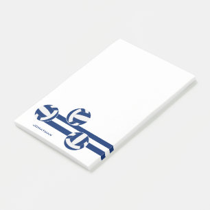 Post-it® bleu volleyballs personnalisé nom de l'athlète ou 