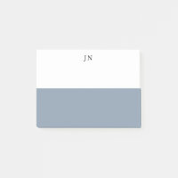 Bloc de couleur blanc gris bleu monogramme