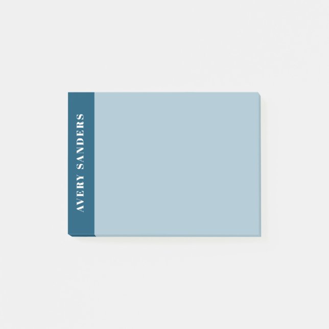 Post-it® Bloc de couleur bleu moderne (Devant)