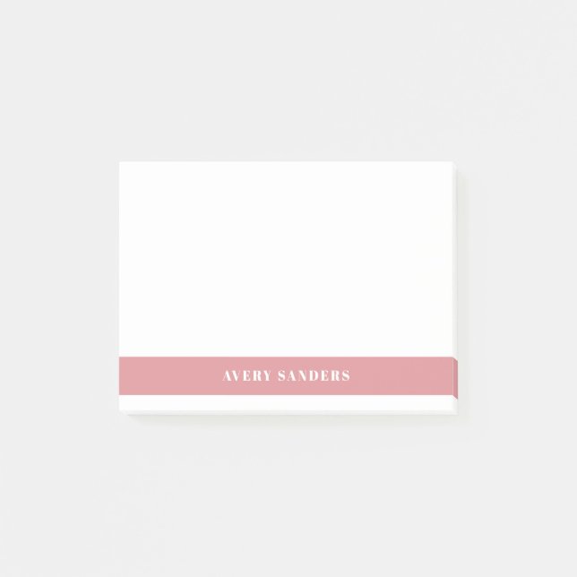Post-it® Bloc de couleur moderne rose simple (Devant)