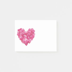 Post-it® Bloc de note de Stickies de coeurs de pétale de