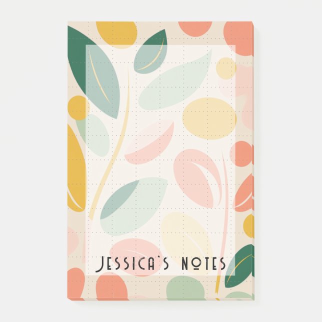 Post-it® Bloc-notes abstrait d'inspiration rétrospective (Devant)