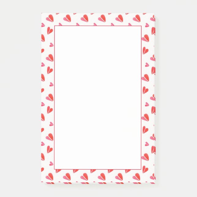 Post-it® Bloc-notes adhésif 4x6 MINI CŒURS (Devant)
