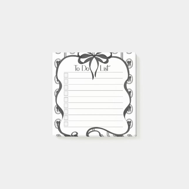 Post-it® Bloc-notes adhésif Checklist nœud papillon noir vi (Devant)