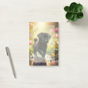 Post-it® Bloc-notes adhésif floral personnalisé pour chiot 