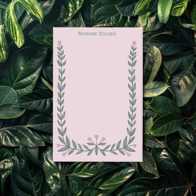 Post-it® Bloc-notes avec un joli cadre floral (Pretty Floral Frame CUSTOM NAME Notepad
)