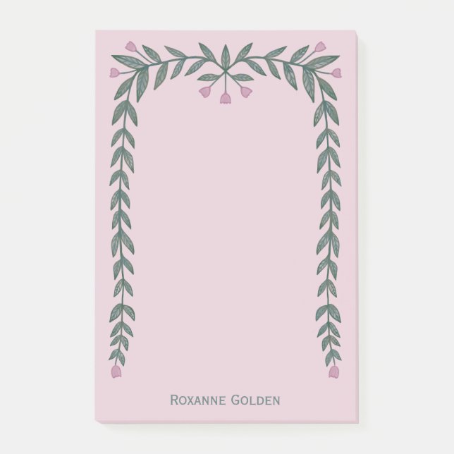 Post-it® Bloc-notes avec un joli cadre floral (Devant)