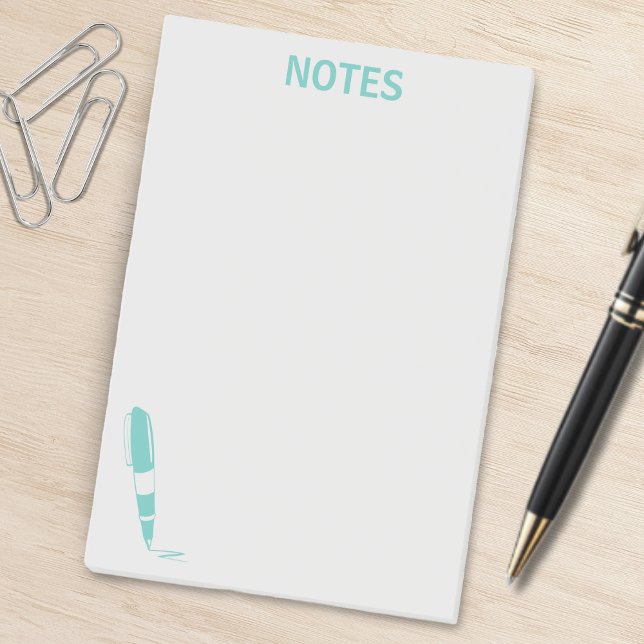 Post-it® Bloc-notes bleu et gris pour stylo à encre (light blue and grey stick notes with ink pen)