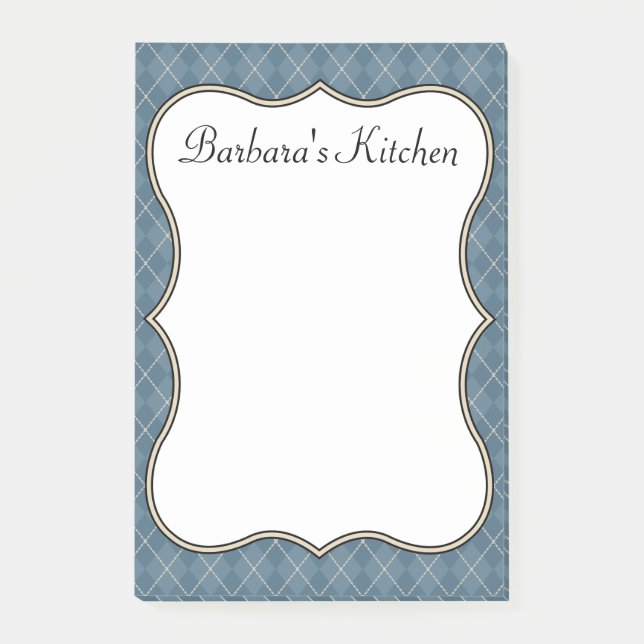 Post-it® Bloc-notes bleu personnalisé cuisine cadeau (Devant)