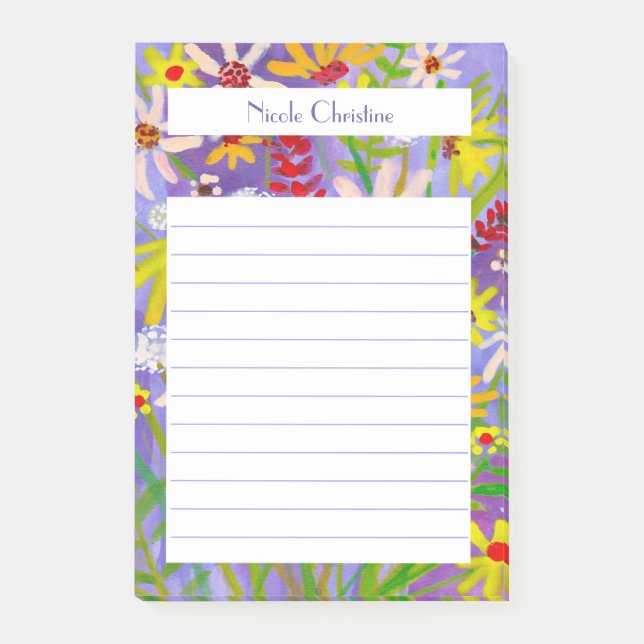 Post-it® Bloc-notes Daisy Fleur sauvage Bouquet CUSTOM Aqua (Devant)