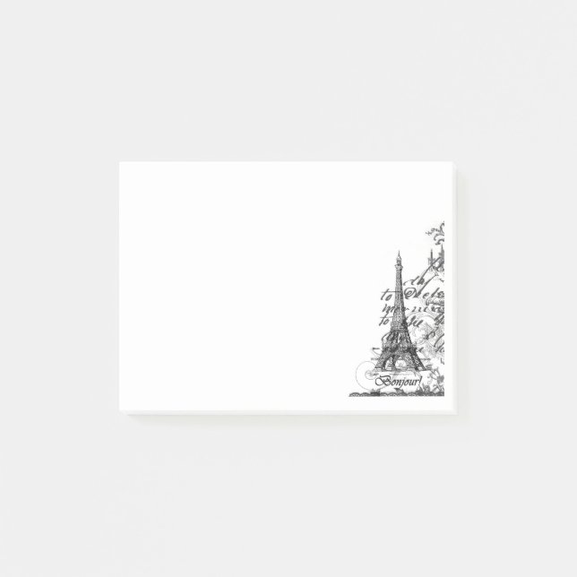 Post-it® Bloc-notes de collage de Paris Bonjour (Devant)