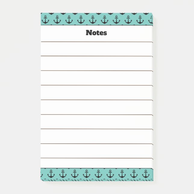 Post-it® Bloc-notes de conception d'Ancres de nom personnal (Devant)