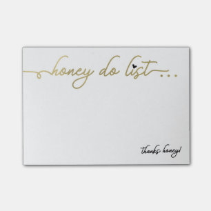 Post-it® Bloc-notes de liste de miel, peinture d'or Faux, c